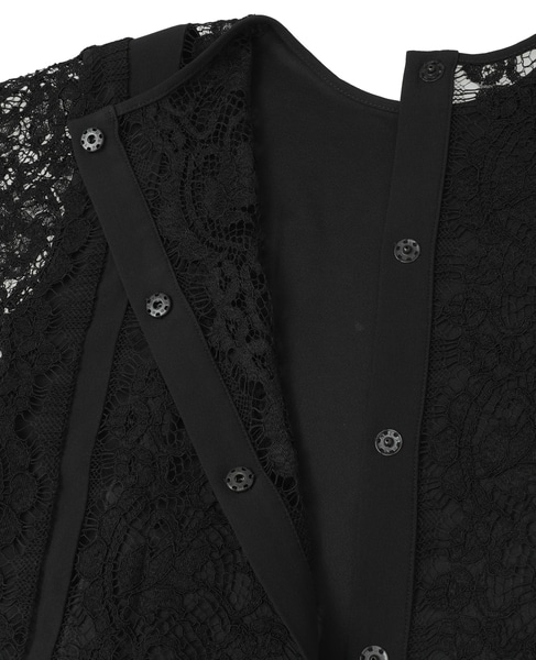 【LUTZ HUELLE/ルッツヒュエル】レースシアーブラウス 詳細画像 ブラック 6