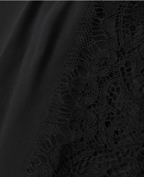 【LUTZ HUELLE/ルッツヒュエル】レースシアーブラウス 詳細画像 ブラック 7