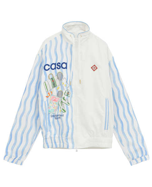 【Casablanca/カサブランカ】Shellsuit Nylon Jacket Blue/White Track Jackets 詳細画像 サックス 1