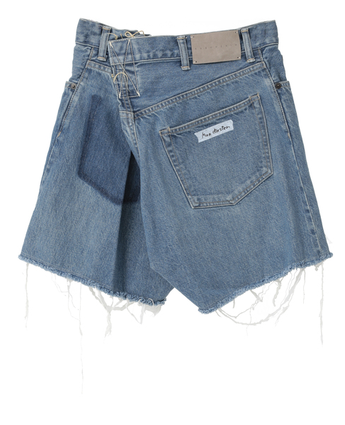 【KURO/クロ】UNINTENTIONAL CROSSED DENIM SHORTS　 詳細画像 インディゴブルー 3