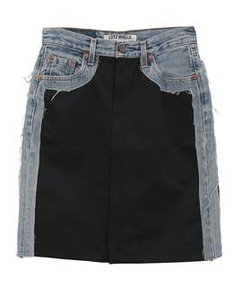 【LUTZ HUELLE/ルッツヒュエル】デニムコンビ・フロントパネルスカート