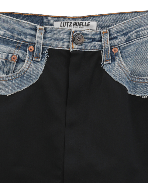 【LUTZ HUELLE/ルッツヒュエル】デニムコンビ・フロントパネルスカート 詳細画像 ブラック 3