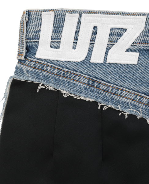 【LUTZ HUELLE/ルッツヒュエル】デニムコンビ・フロントパネルスカート 詳細画像 ブラック 4
