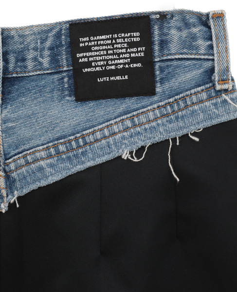 【LUTZ HUELLE/ルッツヒュエル】デニムコンビ・フロントパネルスカート 詳細画像 ブラック 5