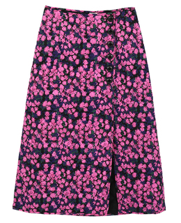 【BAUM UND PFERDGARTEN/バウムウンドヘルガーテン】フローラルプリント・アシンメトリーボタンスカート