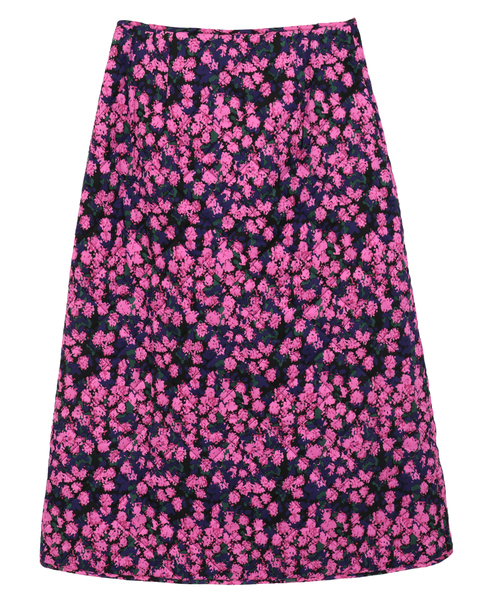 【BAUM UND PFERDGARTEN/バウムウンドヘルガーテン】フローラルプリント・アシンメトリーボタンスカート 詳細画像 ピンク 2