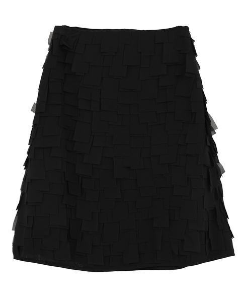 【LUTZ HUELLE/ルッツヒュエル】パネルディテールスカート 詳細画像 ブラック 1