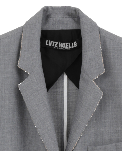 【LUTZ HUELLE/ルッツヒュエル】ベルト付きカットオフ・テーラードロングベスト 詳細画像 グレー 3