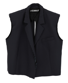 【LUTZ HUELLE/ルッツヒュエル】カットオフディテール・テーラードベスト