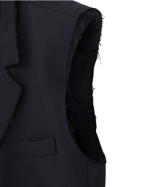 【LUTZ HUELLE/ルッツヒュエル】カットオフディテール・テーラードベスト 詳細画像 ネイビー 5