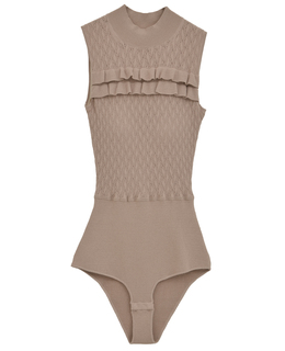 【NICENICE MOMENT/ナイスナイスモーメント】ダイヤパターン ニットボディスーツ