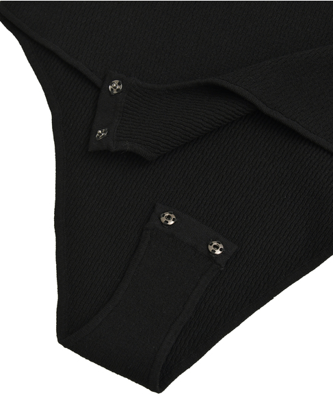 【NICENICE MOMENT/ナイスナイスモーメント】ダイヤパターン ニットボディスーツ 詳細画像 ブラック 6