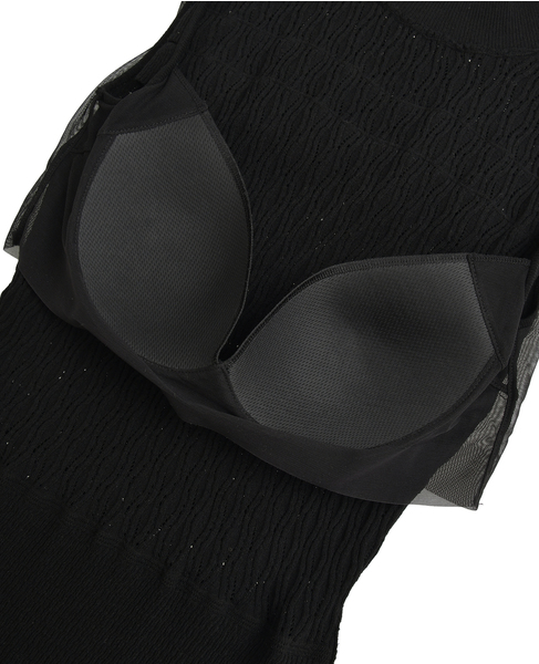 【NICENICE MOMENT/ナイスナイスモーメント】ダイヤパターン ニットボディスーツ 詳細画像 ブラック 7