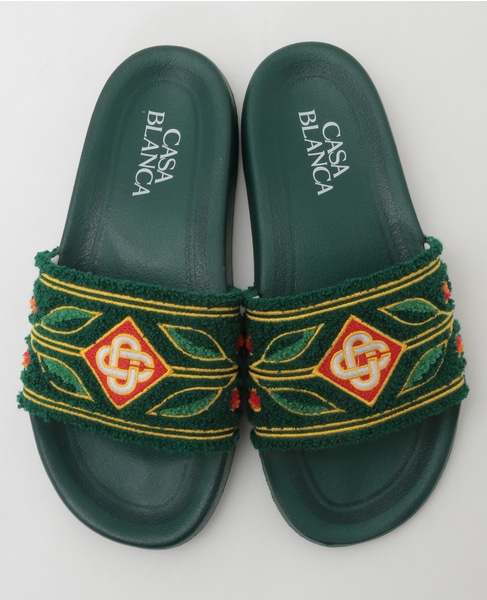 【Casablanca/カサブランカ】Embroidered Slider 詳細画像 グリーン 2