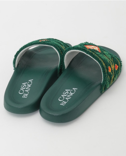 【Casablanca/カサブランカ】Embroidered Slider 詳細画像 グリーン 3