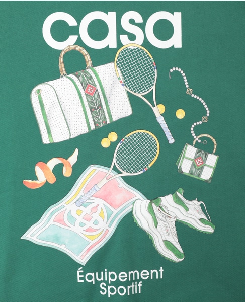 【Casablanca/カサブランカ】Printed Cotton Sweatshirt  詳細画像 グリーン 6