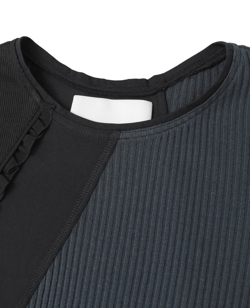 【3.1 Phillip Lim/スリーワンフィリップリム】マルチリブカットソーワンピース 詳細画像 ネイビー 3