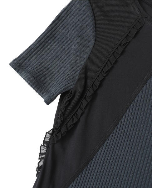 【3.1 Phillip Lim/スリーワンフィリップリム】マルチリブカットソーワンピース 詳細画像 ネイビー 6