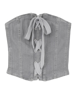 【BAUM UND PFERDGARTEN/バウムウンドヘルガーテン】デニムレースアップ・コルセットトップス