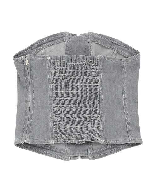 【BAUM UND PFERDGARTEN/バウムウンドヘルガーテン】デニムレースアップ・コルセットトップス 詳細画像 グレー 2