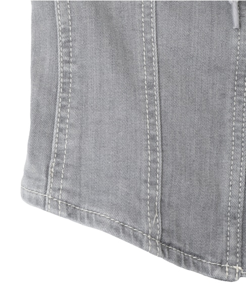 【BAUM UND PFERDGARTEN/バウムウンドヘルガーテン】デニムレースアップ・コルセットトップス 詳細画像 グレー 4