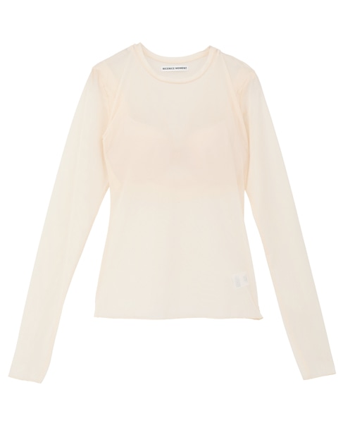 【NICENICE MOMENT/ナイスナイスモーメント】メッシュロングスリーブシェル 詳細画像 ベージュ 1