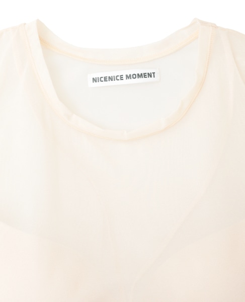 【NICENICE MOMENT/ナイスナイスモーメント】メッシュロングスリーブシェル 詳細画像 ベージュ 3