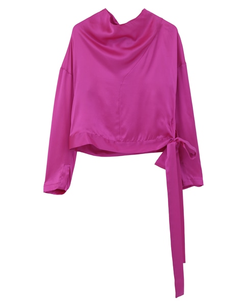 【LUTZ HUELLE/ルッツヒュエル】ドレープネックブラウス 詳細画像 フューシャ 1