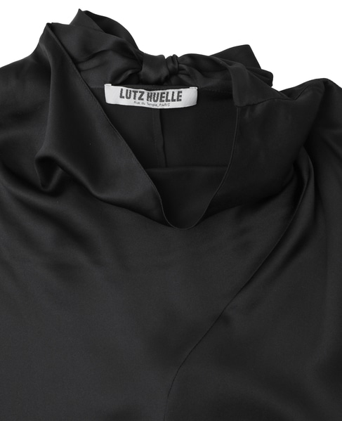 【LUTZ HUELLE/ルッツヒュエル】ドレープネックブラウス 詳細画像 ブラック 3