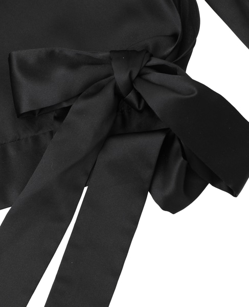 【LUTZ HUELLE/ルッツヒュエル】ドレープネックブラウス 詳細画像 ブラック 6