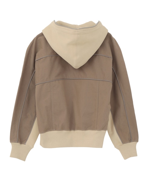 【3.1 Phillip Lim/スリーワンフィリップリム】ハイブリッドテリーフーディー  詳細画像 カーキ 2