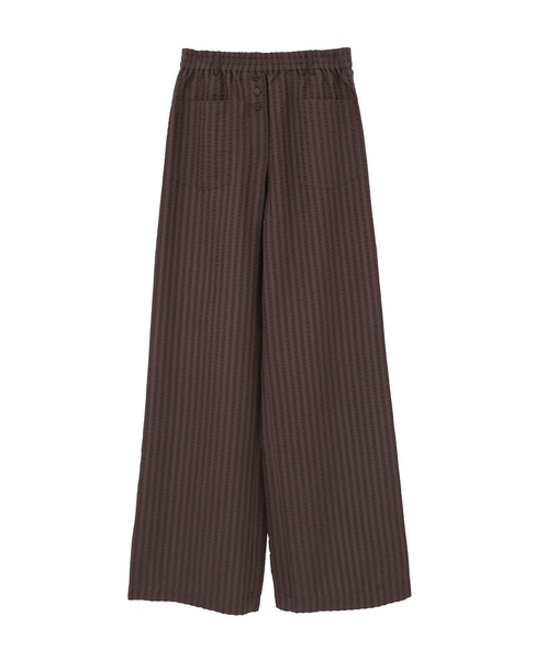 【BAUM UND PFERDGARTEN/バウムウンドヘルガーテン】ストライプジャカード・ワイドイージーパンツ 詳細画像 ブラウン 1
