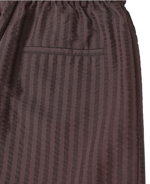 【BAUM UND PFERDGARTEN/バウムウンドヘルガーテン】ストライプジャカード・ワイドイージーパンツ 詳細画像 ブラウン 5