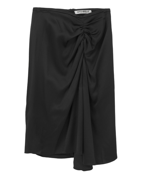 【LUTZ HUELLE/ルッツヒュエル】アシンメトリースカート 詳細画像 ブラック 2
