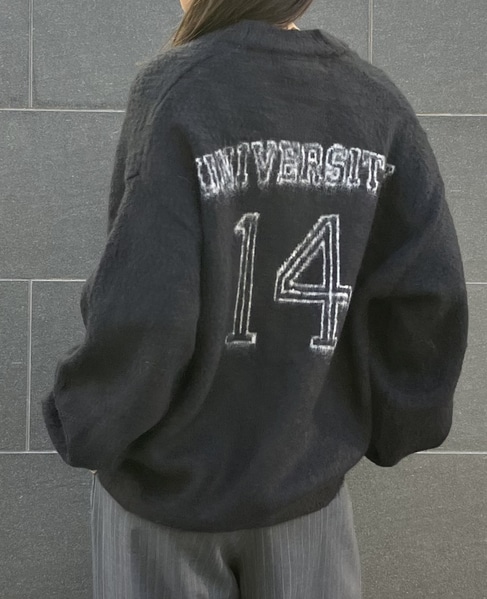 【REMIRELIEF/レミレリーフ】起毛ニットカーディガン 詳細画像 ブラック 2