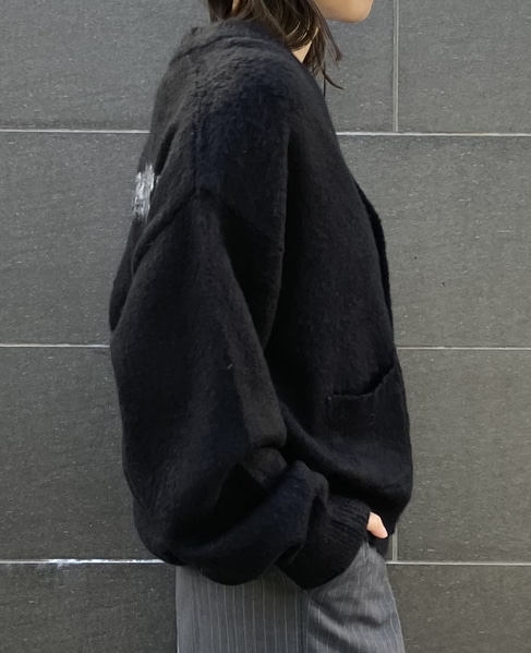 【REMIRELIEF/レミレリーフ】起毛ニットカーディガン 詳細画像 ブラック 3