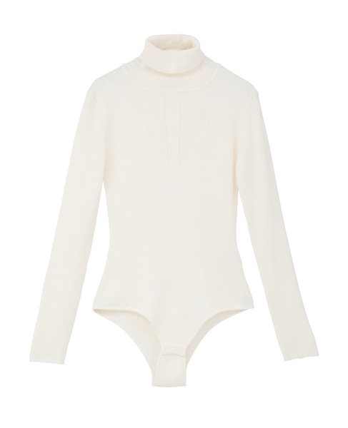 【NICENICE MOMENT/ナイスナイスモーメント】タートルネックボディスーツ 詳細画像 アイボリー 1