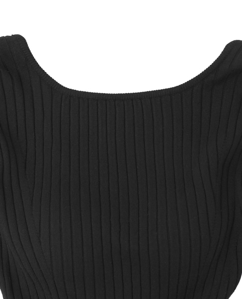 【NICENICE MOMENT/ナイスナイスモーメント】バックオープンリブニットシェル 詳細画像 ブラック 3