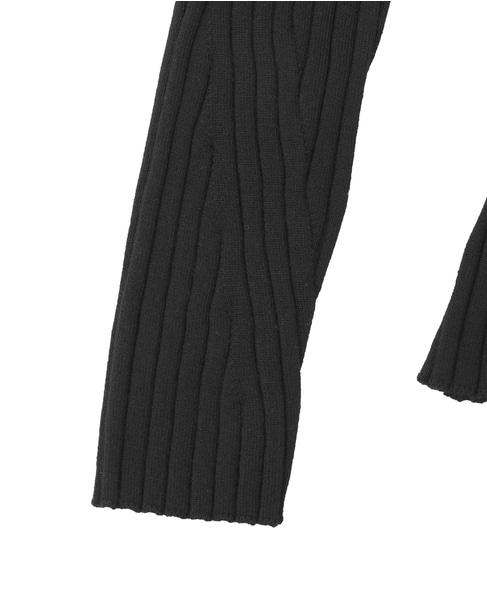 【NICENICE MOMENT/ナイスナイスモーメント】バックオープンリブニットシェル 詳細画像 ブラック 4