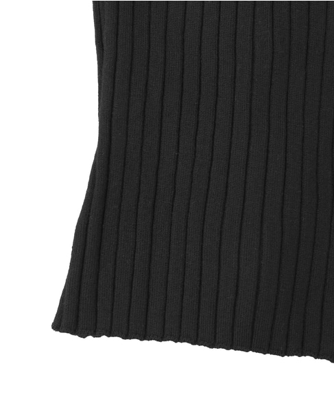 【NICENICE MOMENT/ナイスナイスモーメント】バックオープンリブニットシェル 詳細画像 ブラック 5