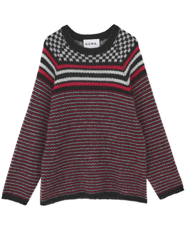 【NOMA t.d./ノーマティーディー】Checker And Striped Sweater