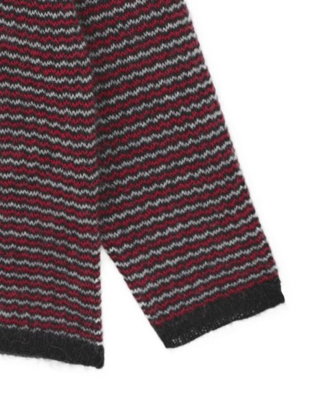 【NOMA t.d./ノーマティーディー】Checker And Striped Sweater 詳細画像 レッド 4