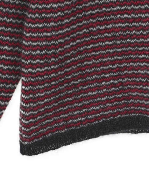 【NOMA t.d./ノーマティーディー】Checker And Striped Sweater 詳細画像 レッド 5