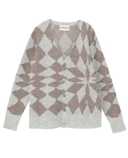 【NOMA t.d./ノーマティーディー】Jacquare Diamond Cardigan N38-KN 03