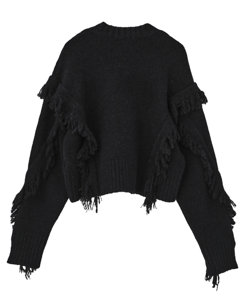 【3.1 Phillip Lim/スリーワンフィリップリム】Fringe Crewneck Pullover 詳細画像 ブラック 2
