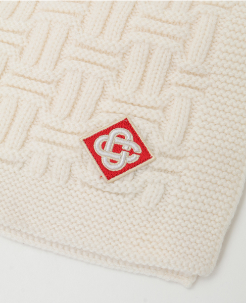 【Casablanca/カサブランカ】 Column Stitch Scarf 詳細画像 ホワイト 3