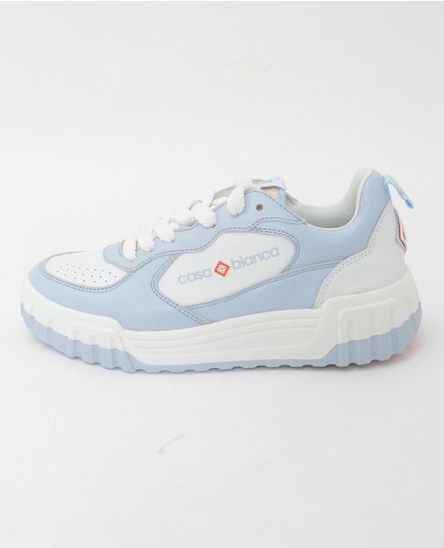 【Casablanca/カサブランカ】White & Powder Blue Court Sneaker APF24-SNK-017-02 詳細画像 サックス 4