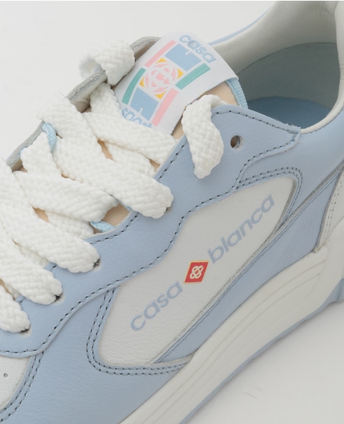 【Casablanca/カサブランカ】White & Powder Blue Court Sneaker APF24-SNK-017-02 詳細画像 サックス 7
