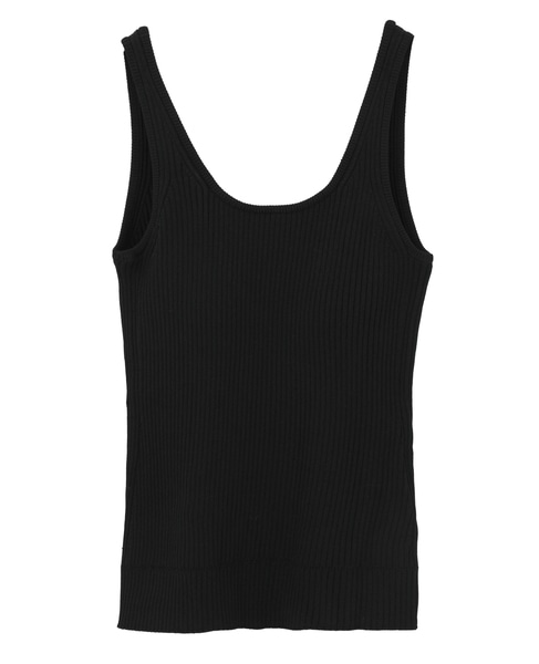 【NICENICE MOMENT/ナイスナイスモーメント】リブニットタンクトップ 詳細画像 ブラック 1