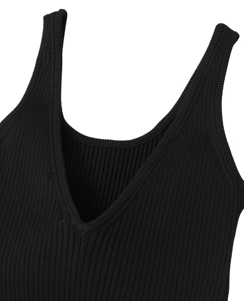 【NICENICE MOMENT/ナイスナイスモーメント】リブニットタンクトップ 詳細画像 ブラック 4
